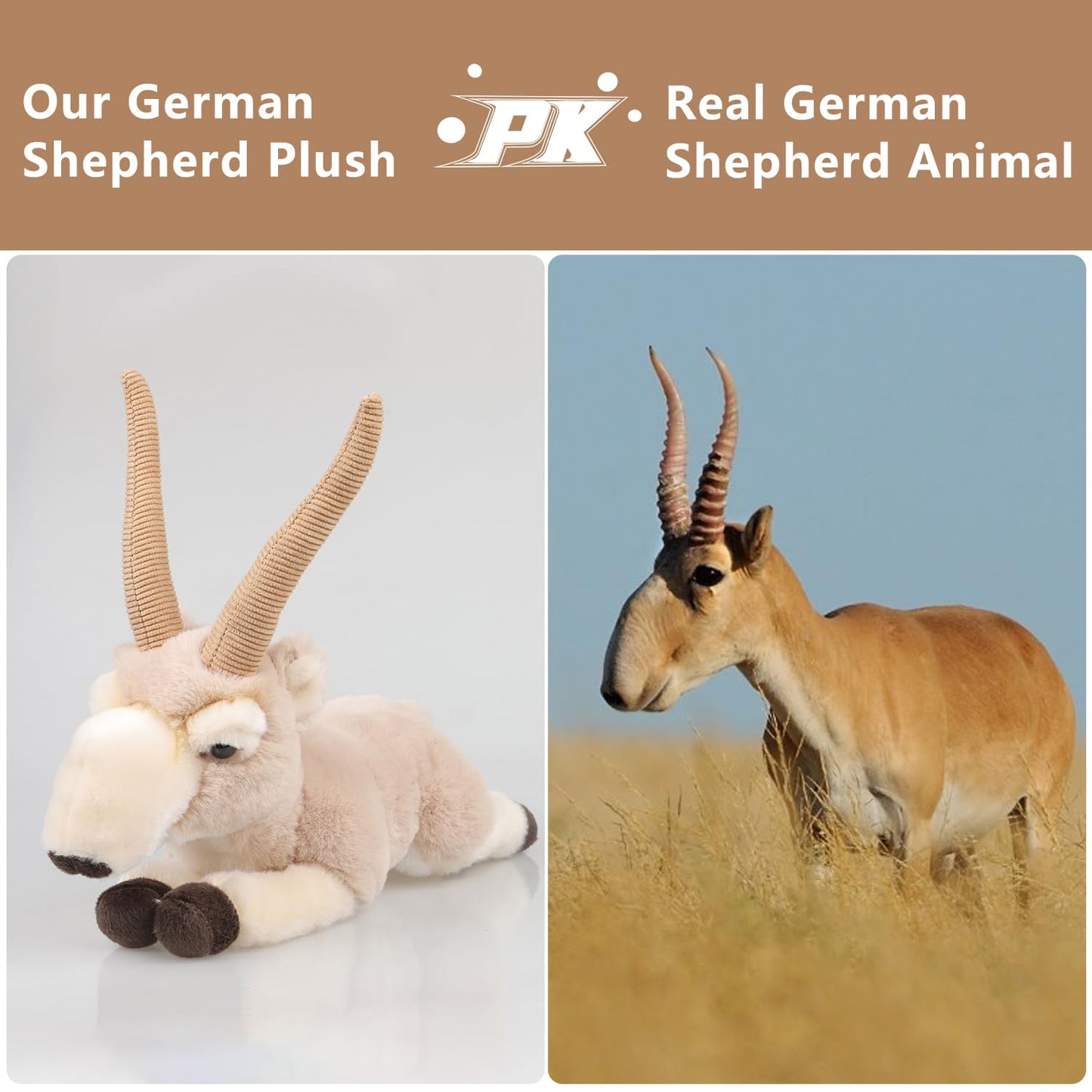 Niuhoulu Saiga Antelope Stuffed Animals Soft Plush Toy Kids Cuddly Fluffy Plushie Doll For Girls Boys Babies Toddlers Girlfriend