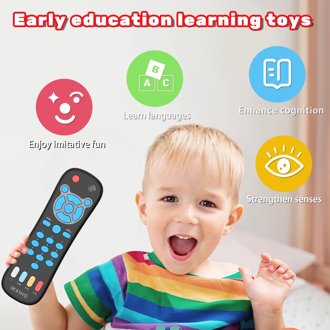 Baby Remote Control Toy For 1 Year Old Boys Girls Gifts Realistic Toddler Tv Remote Toy With Music And Light Early Education Lea