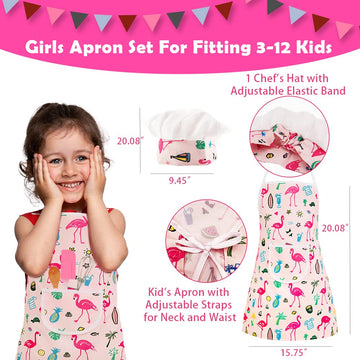 kkmon Kids Cooking and Baking Set - 34 Pcs Kids Chef Role Play Costume Set with Apron, Chef Hat, Mitt, Pastry Injector, Cookie C