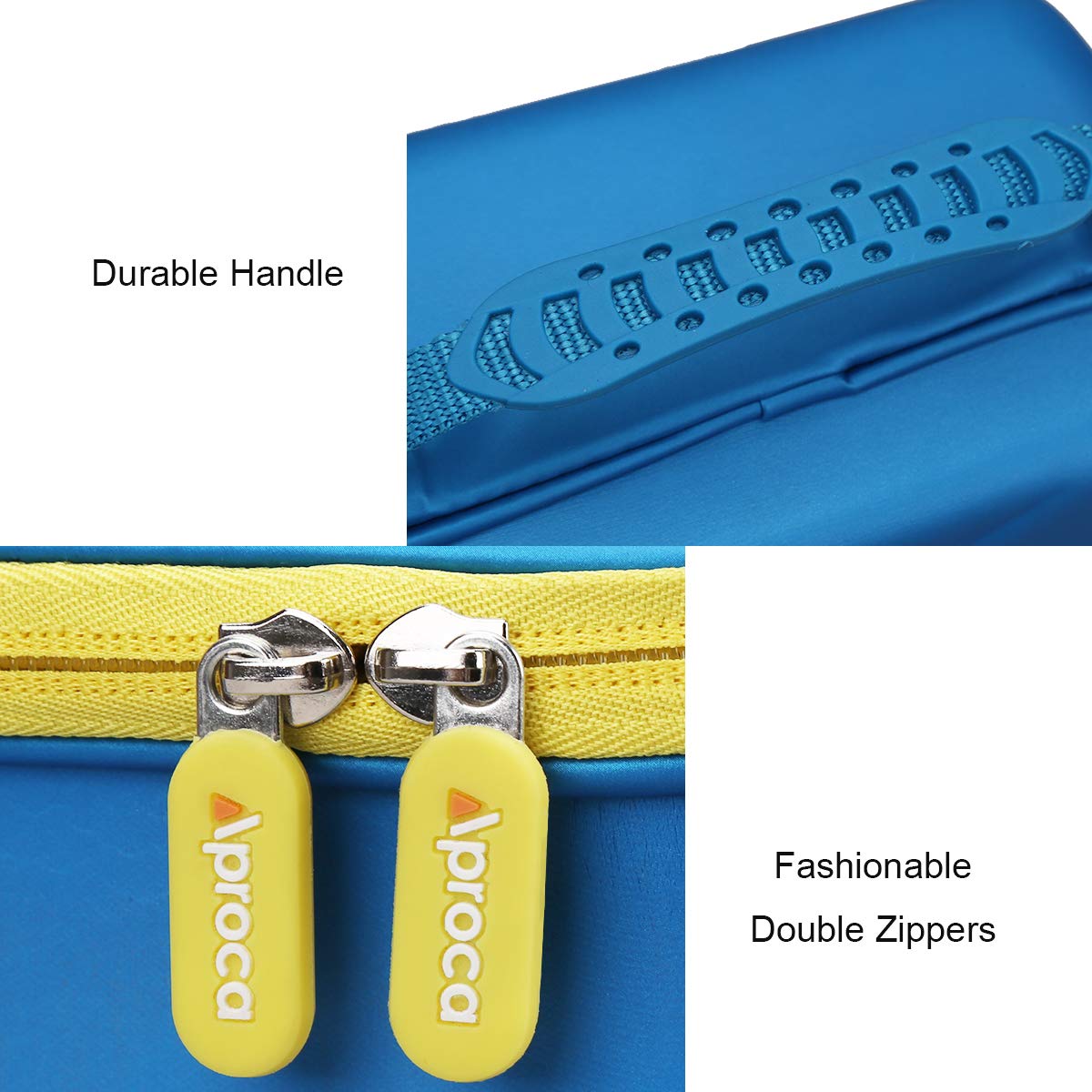 Aproca Hard Storage Travel Case For Leapfrog Fridge Phonics Magnetic Letter Set (Blue-Yellow Zipper) (Case Only)