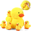 Kasyat 6-Piece Duck Stuffed Animals Play Set, 13.7" Plush Toys with 5 Little Ducks, Yellow, Model Kasyat-Inches Plush-08