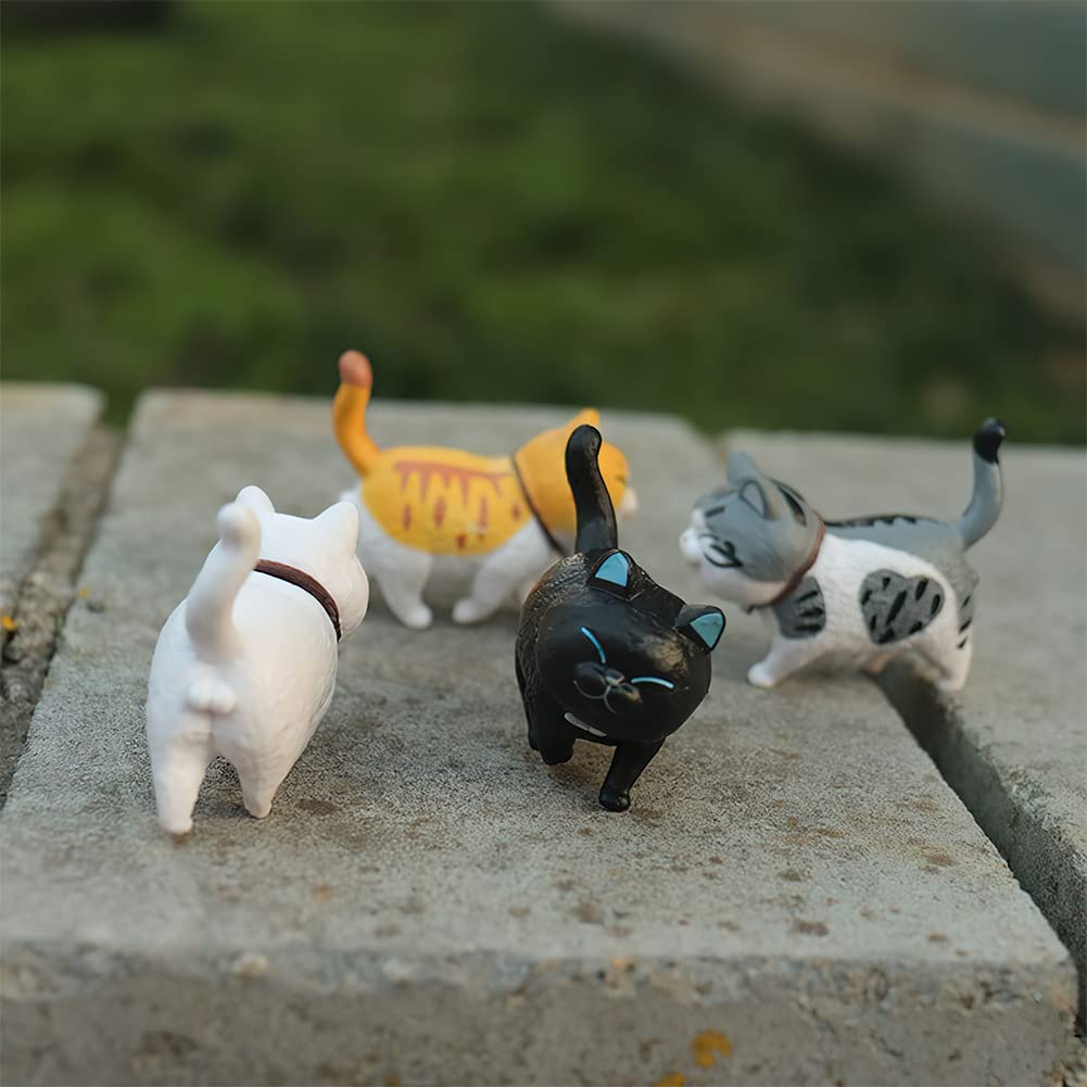 Kayzyue 9 Pcs Cat Figure Miniature Mini Cat Figurines Kitty Figures Toy Set For Crafts