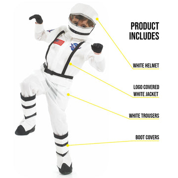 Fun Shack Astronaut Costume For Kids With Helmet, Kids Astronaut Costumes, Nasa Costume Kids, Space Costume For Kids, Medium