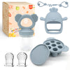 Baby Fruit/Fresh Food Feeder With Breastmilk Popsicle Molds & Baby Teether Combo Food Grade Silicon For 6M+ Breastmilk Pops, Fro