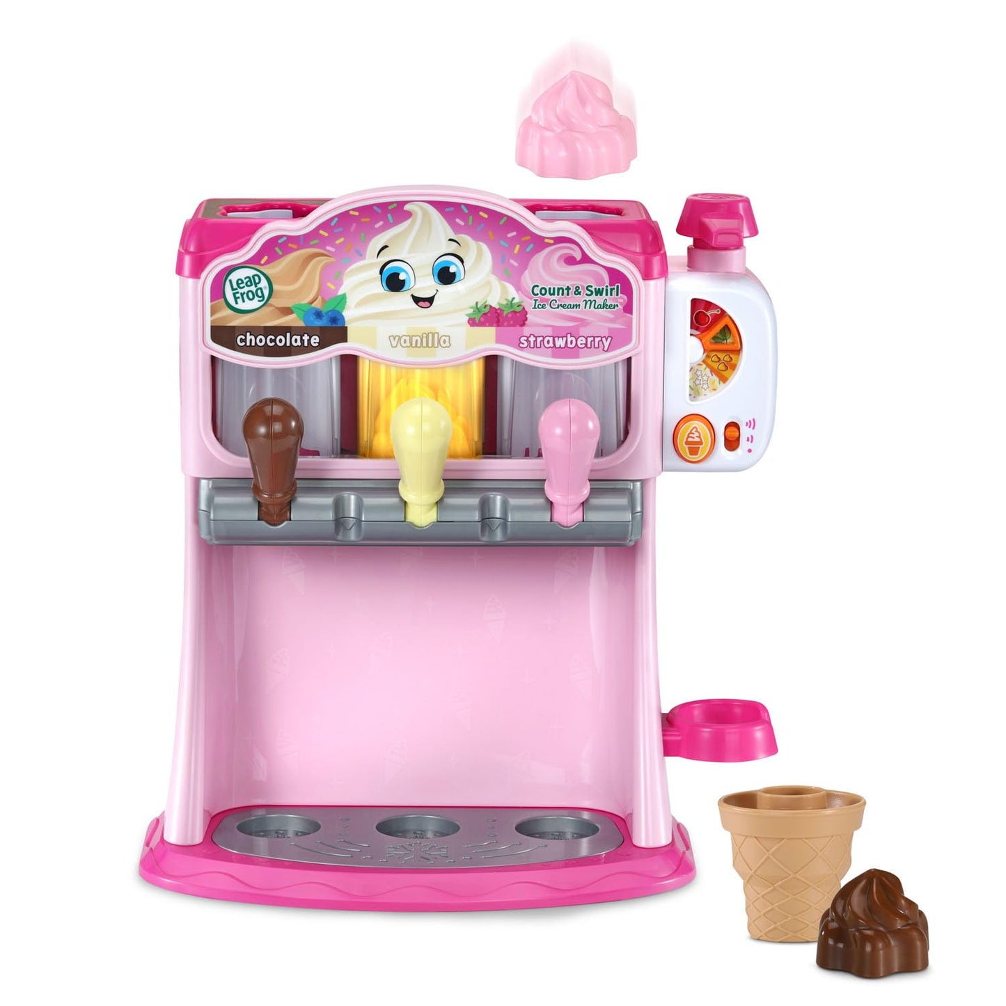 LeapFrog Count and Swirl Ice Cream Maker Playset for Kids Ages 2 Years and up, Pink