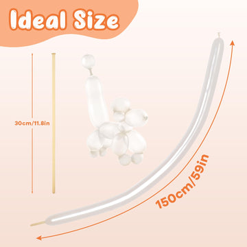 100Pcs 260 Balloons Clear Long Balloons For Balloon Garland Thickening Skinny Latex Twisting Animals Modeling Christmas Birthday