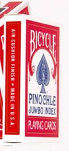 Deluxe Pinochle Playing Cards Bundle - Jumbo Index, 6 Decks, Plastic, Red
