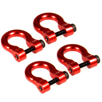 QUE-T 4 Pcs Aluminum Tow Shackle for 1/10 Scale TRX-4 Crawler Car (Red)