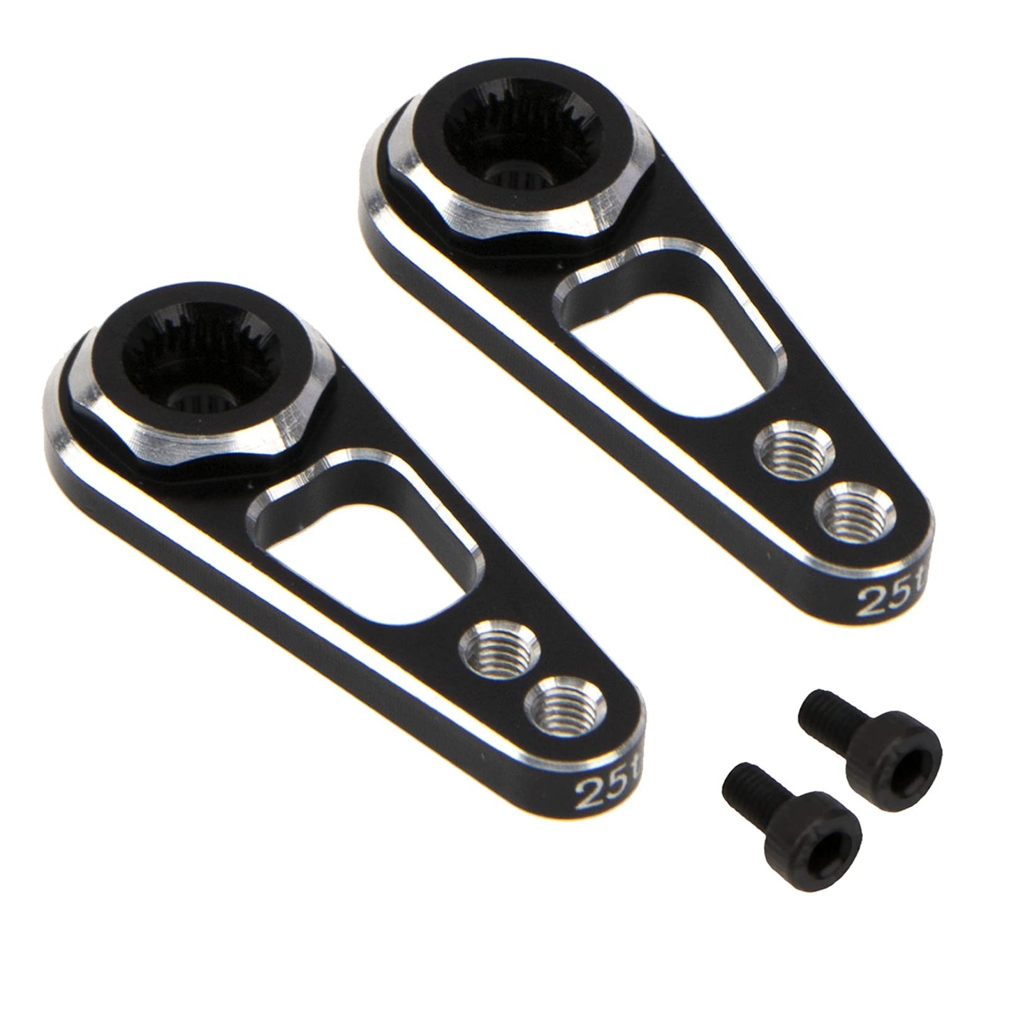 2Pack Vgoohobby Aluminum Alloy RC Double Hole 25T Steering Servo Arm Horn Compatible with Recat Axial SCX10 90046 Traxxas TRX-4