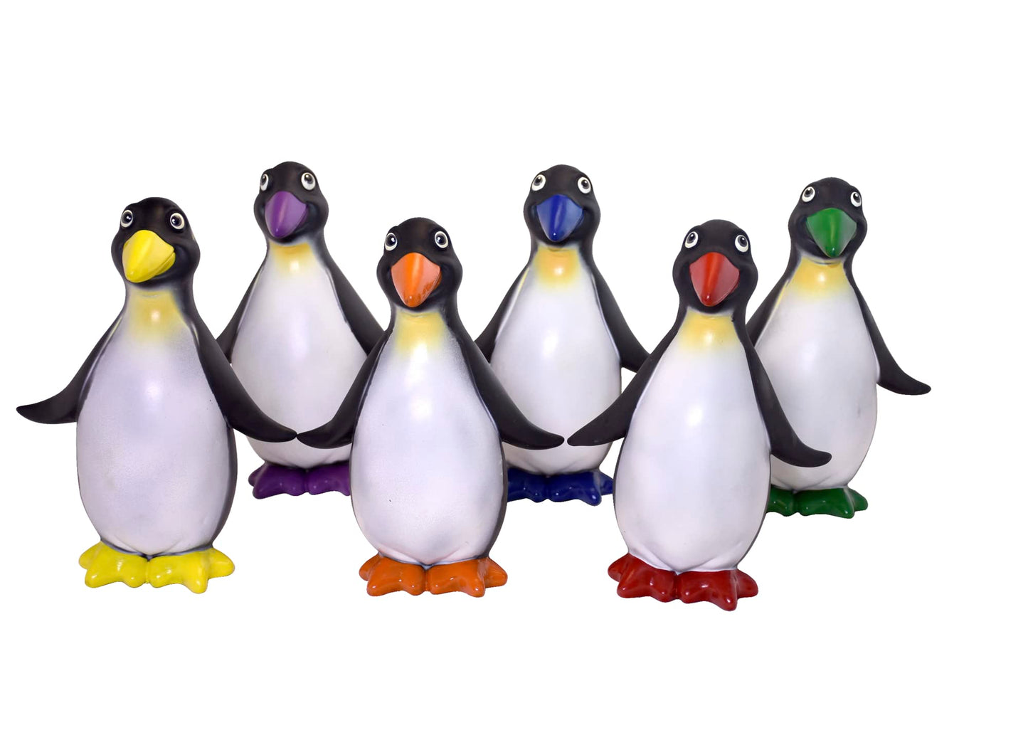 Sportime Rubberlike Penguins, Assorted Colors, Set Of 6