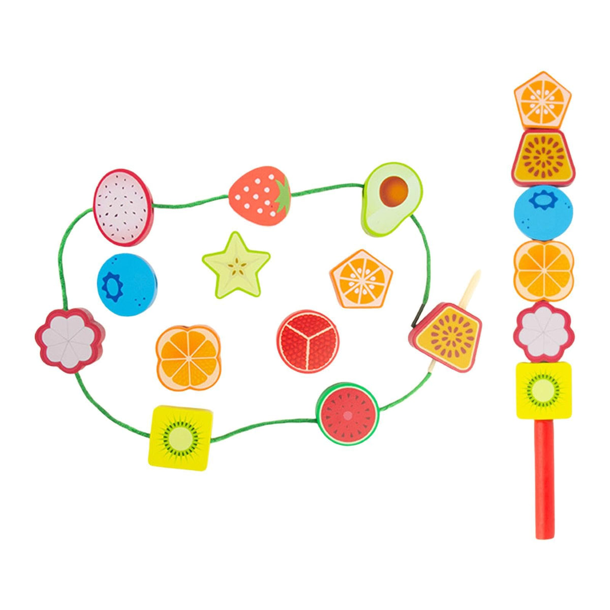 MERISHOPPWooden Lacing Beads for Toddler Stringing Sorting Development Shape Matching Fruits|Toys & Hobbies|Educational|Other Ed