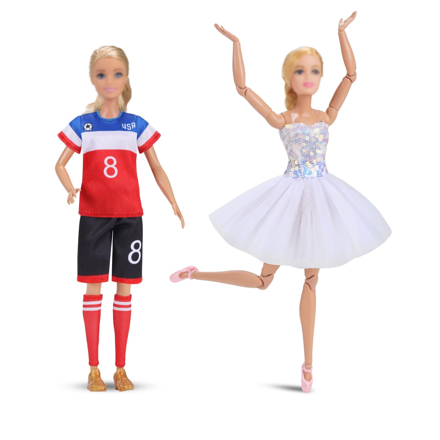 51 Pcs Doll Clothes And Accessories ,10 Sets Career Fashion Doll Clothing(36 Pcs) 10 Pairs Of Shoes 5 Doll Displays.For 11.5 Inc