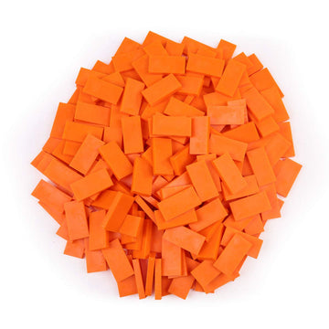 Bulk Dominoes Plastic Bulk 100pcs - Building and Stacking and Chain Reaction Toppling STEAM Toy Blocks for Kids (Orange)