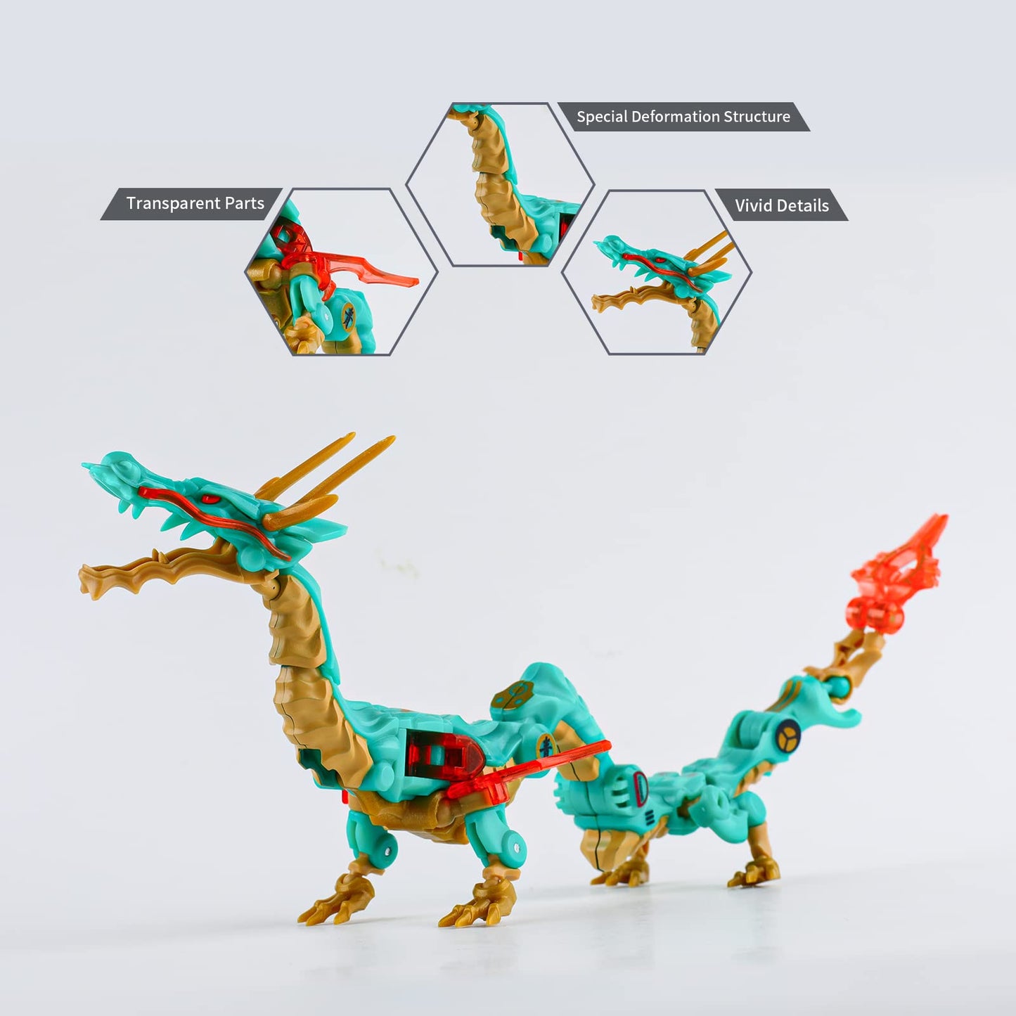 52Toys Megabox Chinese Dragon Deformation Toys Action Figure, Converting Toys In Mecha And Cube, Perfect Birthday Party Gift For