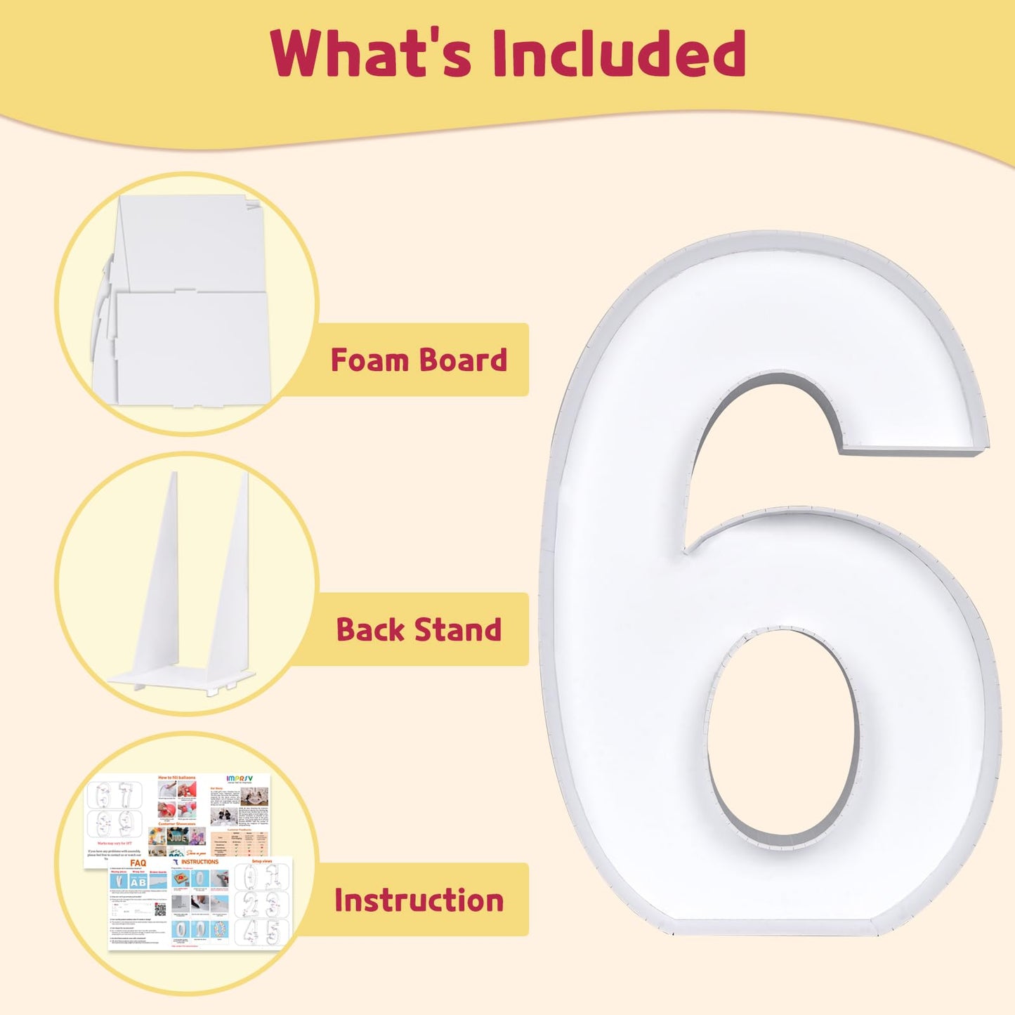 Imprsv 4Ft Marquee Number, Mosaic Numbers For Balloons, Mosaic Balloon Frame, Marquee Number, Number 6 Balloon For Sweet 16 Birt