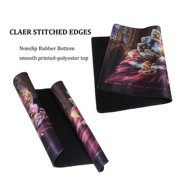 Gis Guardian Mtg Playmat 24 X 14 Inches, Non-Slip Rubber Card Game Playmats With Storage Bag, Tcg Playmat Mouse Pad (Lotus)