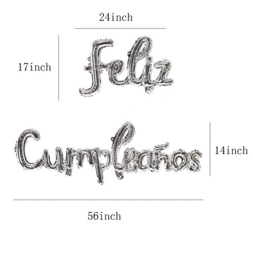 ZHENGYE Silver Happy Birthday Balloons - Conjoined Small Letters Decoration, Plastic, Party Supplies