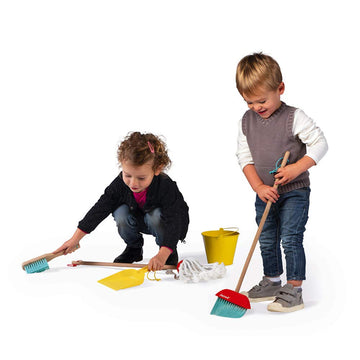 Janod Cleaning Set - 5 Piece Pretend Play Tools - Ages 3+ - J06588