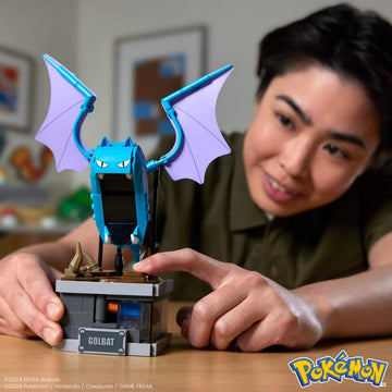 Mega Pok?mon Building Toys Set Mini Motion Golbat with 313 Pieces Wing Flapping Motion 5 Inches Tall for mature-themed Collectors