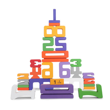 Lasoba Wooden Numberblocks Toys, 30 Pcs Number Blocks Toys For Kids, Large Number Block 1-10, Digital Building Blocks, Stacking