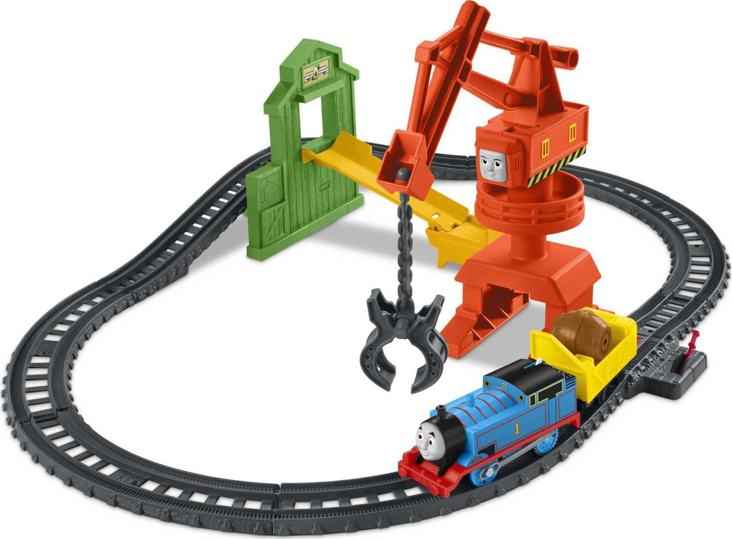 Thomas & Friends Cassia Crane & Cargo Set, Motorized Train And Track Set For Preschoolers Ages 3 Years & Older