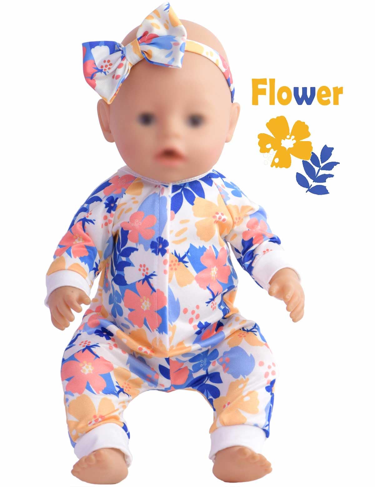 Sweet Dolly Baby Doll Accessories 5 Set Baby Doll Clothes And Headbands For 15 Inch Doll To 18 Inch Doll, 10 Pcs In Total Doll Clothes And Accessories