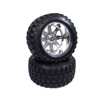 CEN Racing Ckr0506 American Force Legend SS8 Plastic Wheels, with Fury Mountain M/T Tires, Pre-Glued (2Piece)