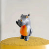 Jxueych Rebellious Hippo Figurine, Miniature Resin Hippo Standing 3.5 Inch, Adorable Mini Hippo - The Cutest Addition To Your De
