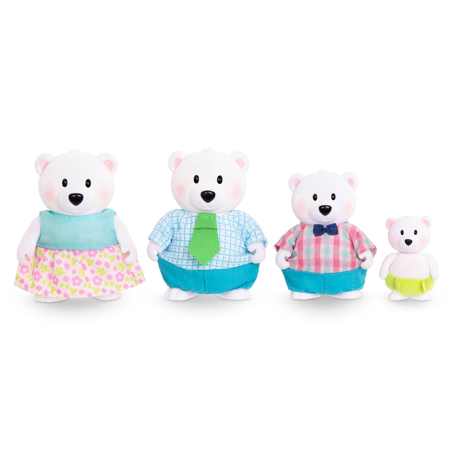 Li'L Woodzeez – Polar Bear Family Set – 4 Collectible Doll Figures With Storybook – Pretend Play Toy – Gift For Kids Age 3+