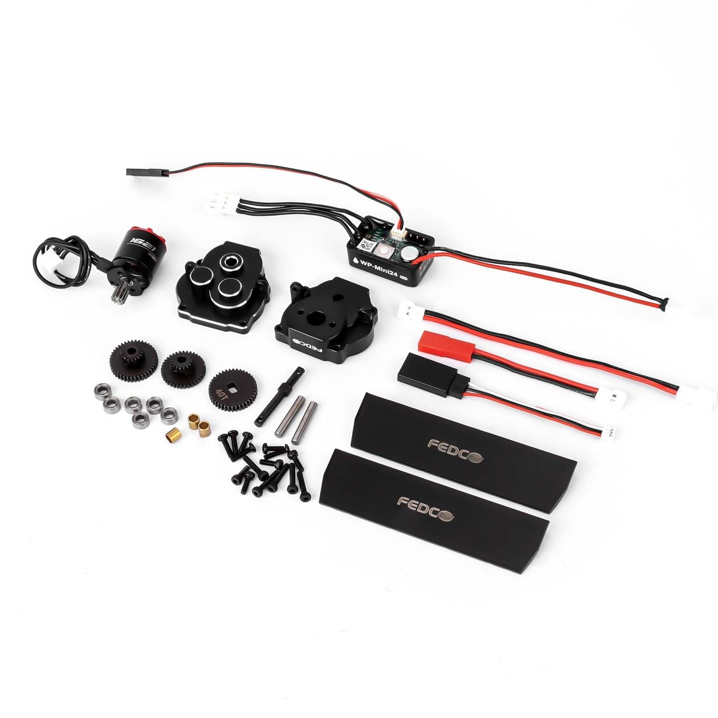Fedco Brushless Motor And Transmission With Hobbywing Quicrun Wp Mini24 Combo Outer 1621Sl 3500Kv Motor And Esc Combo With Side