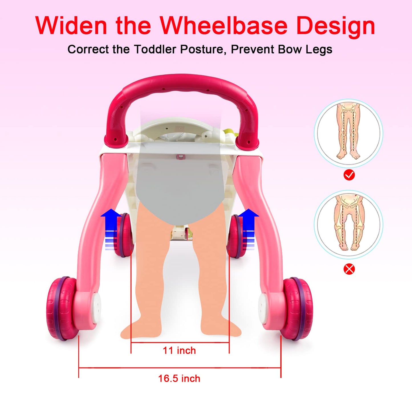 Dahuniu Sit to Stand Learning Walker, 2-in-1 Baby Walker for Girls and Boys, Multi-Function Removable Game Panel, Baby Activity