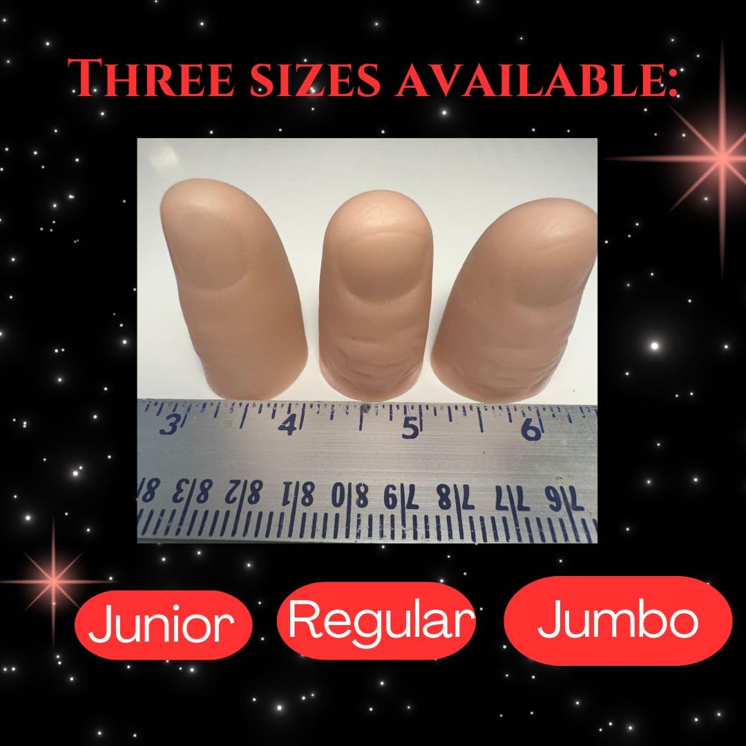 D'lite Magic Thumb Lightup Trick Set - 2 Ultra Bright Magic Fingers, Jumbo Red, Easy Illusion for Adults, Cardboard