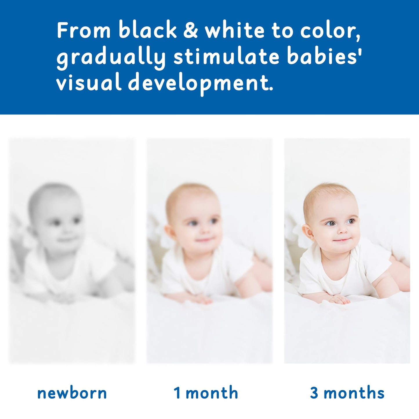 Jatlnnpola Black And White High Contrast Baby Toys - Newborn Toys 0 3 Months Brain Development - Soft Crinkle Books Tummy Time T
