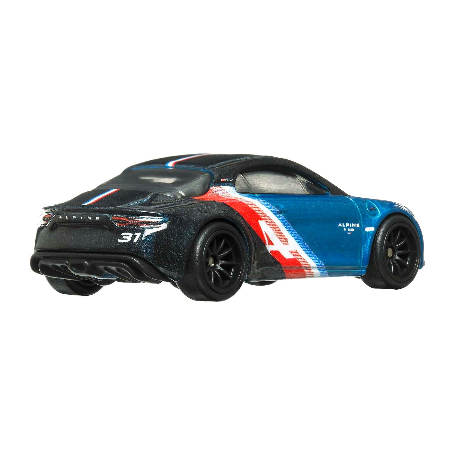 Alpine A110 Blue Metallic and Black with Graphics Auto Strasse Series Diecast Model Car by Hot Wheels