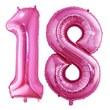 Goer Number 18 Balloons For 18Th Birthday Sweet 18 Party Decorations,42 Inch Jumbo Foil Helium 81 Balloons For 81St Birthday Party Decoration (Hot Pink)