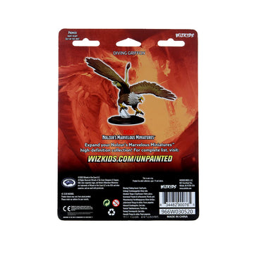 WizKids D&D Nolzur's Marvelous Miniatures Diving Griffon - Grey Plastic Model WK90076, Size: zzzz-s