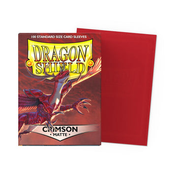 Dragon Shield | Standard Size Card Matte Sleeves | 100 CT - Smooth & Tough enhanced TCG Sleeves | Compatible with Pokemon Flesh & Blood One Piece & Magic The Gathering | Crimson - Matte