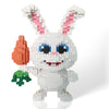 JQARCH Rabbit Micro Building Blocks Set - 5200pcs Easter Bunny with Carrot, Medium to Large, White Plastic, Compatible with Lego