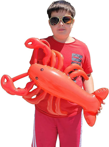 Large 20'' Red Blow-Up Inflatable Lobster Pool Toy Luau Nautical Clam Bake Beach Hawaii Key West Theme Party Decoration (2 Pack)