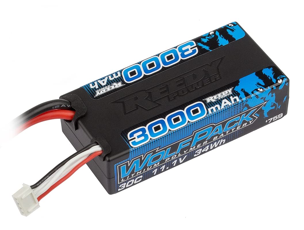 Team Associated Wolfpack LiPo 3000mAh 30C 11.1V Shorty & T-Plug ASC759 Car Batteries & Accessories