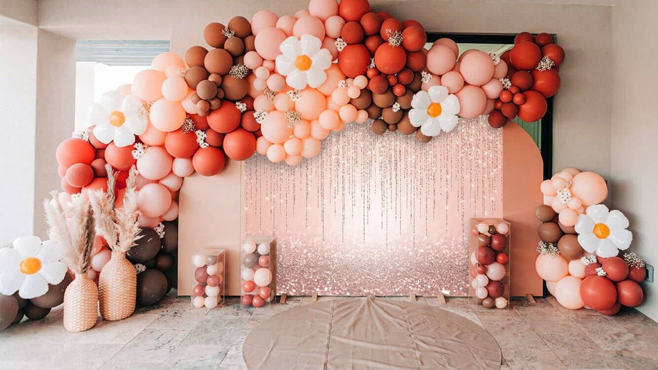 Avezano Rose Gold Glitter Backdrop Rose Gold Sweet Pink Birthday Party Background For Women Girls Rose Gold Birthday Baby Shower