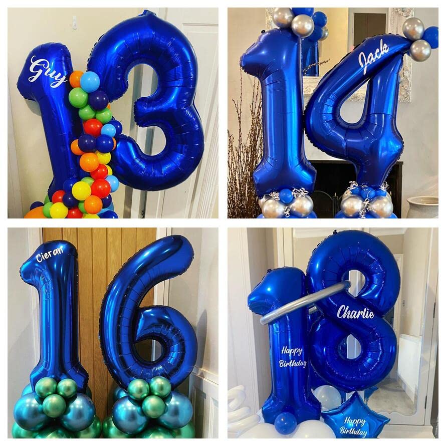 Navy Blue Number 80 Balloons,40 Inch Dark Blue 80Th Birthday Balloons Large Foil Mylar Balloons Number 80 For Birthday Party Anniversary Decorations (Navy Blue Number 80)