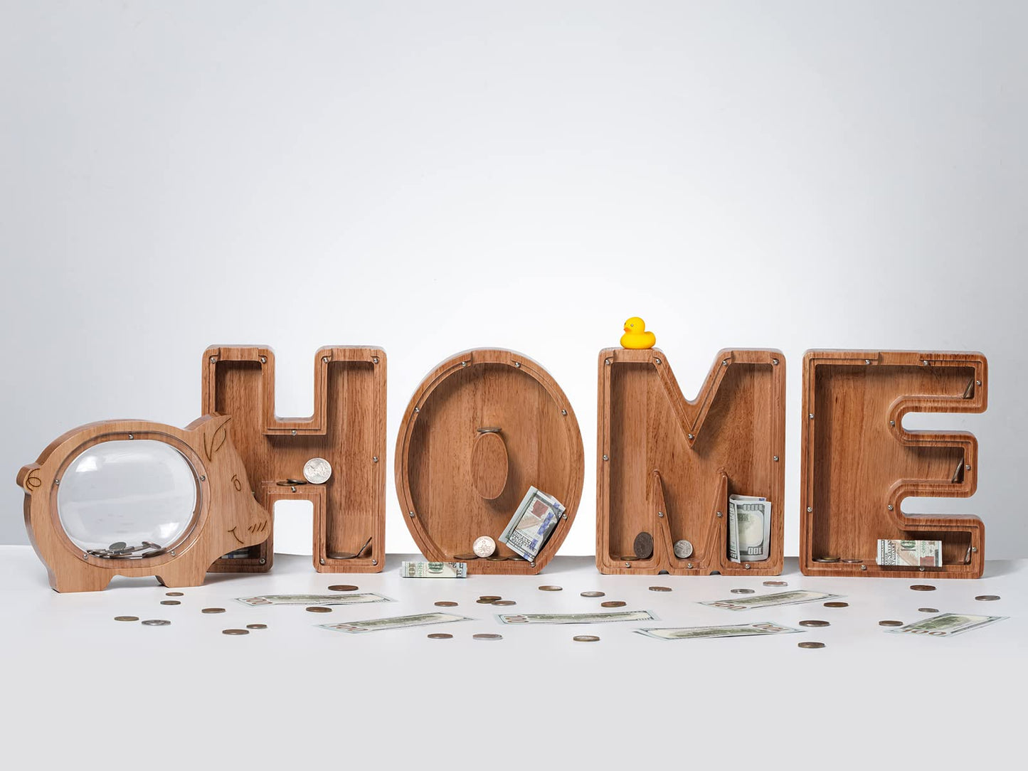 Piggy Bank For Kids Boys Girls, Wooden Large Letter Piggy Bank Alphabet Money Bank With Initial T, Coin Bank Fun Gifts For Birthday, Christmas, Festival, Baby Shower