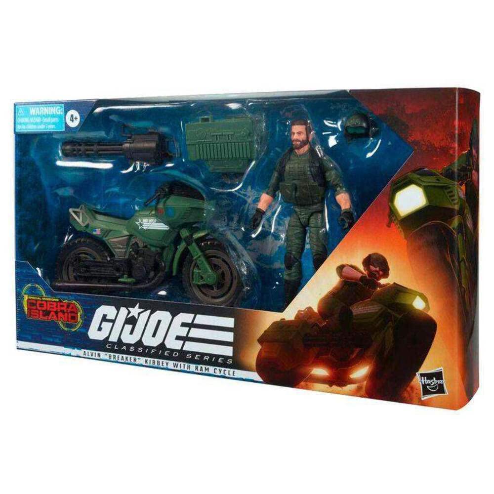 Gi Joe Classified Series: Alvin 'Breaker' Kibbey With Ram Cycle - Multicolor Action Figure Toy