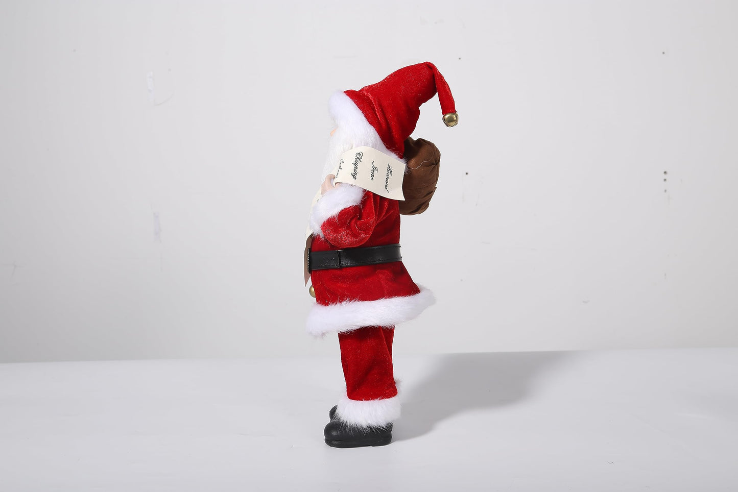 Uten 12'' Santa Claus Decorations, Christmas Standing Figurine Ornaments With Blessing Letter And Gifts Bag For New Year Christm