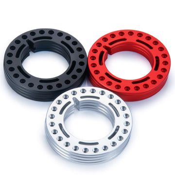 RCLIONS 4pcs Aluminum 1.9inch RC Beadlock Wheel Rim Replacement Ring for 1/10 RC Crawler Car 1.9'' Wheels/Rims (Red)
