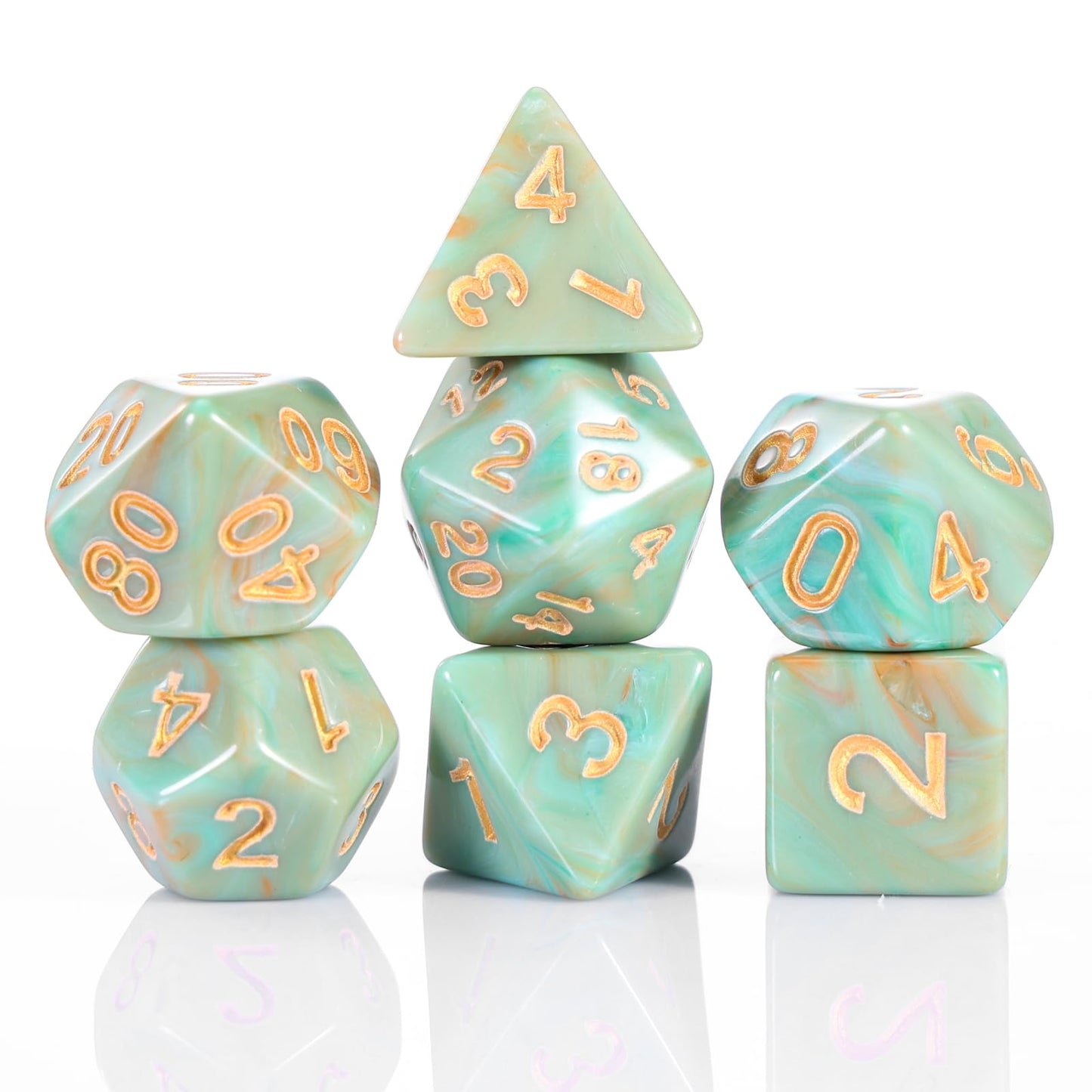 Role Playing Dice Set - 16Mm Polyhedral Dnd Dice In Mixed Colors (Orange, Dark Green, Light Green) - Perfect For Dungeons And Dr
