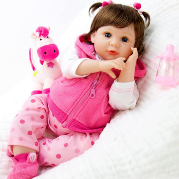 Milidool Reborn Baby Dolls, Realistic Newborn Dolls, 22 Inch Lifelike Weighted Soft Body Baby Doll