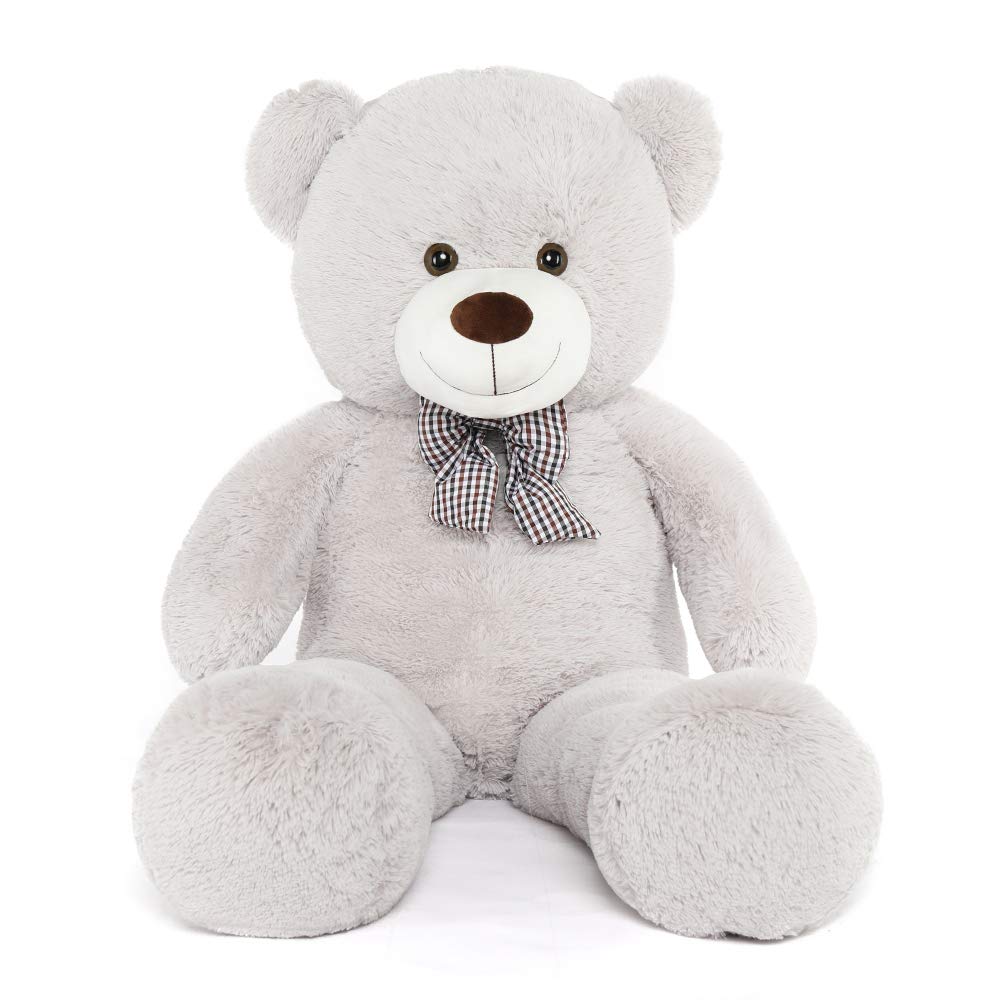 Morismos Giant Teddy Bear Stuffed Animals, Big Teddy Bear Plush Toy For Girlfriend Girls Christmas Valentine'S Day Birthday (Light Gray, 47 Inches)