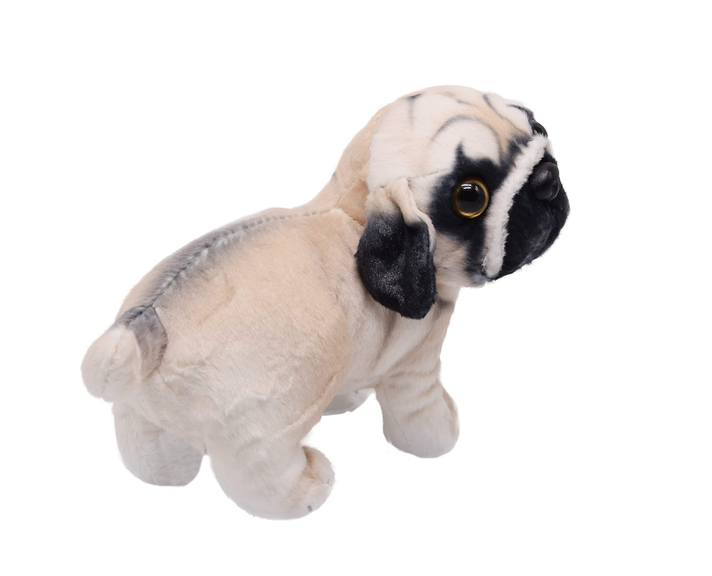 Yonlit Lifelike Pug Dog Stuffed Animal Animated Plush Puppy Toy Doll Super Realistic Dogs Act Like Real Excellent Gifts For Kids Birthday Party Dog Collection 9 Inches (Pug)